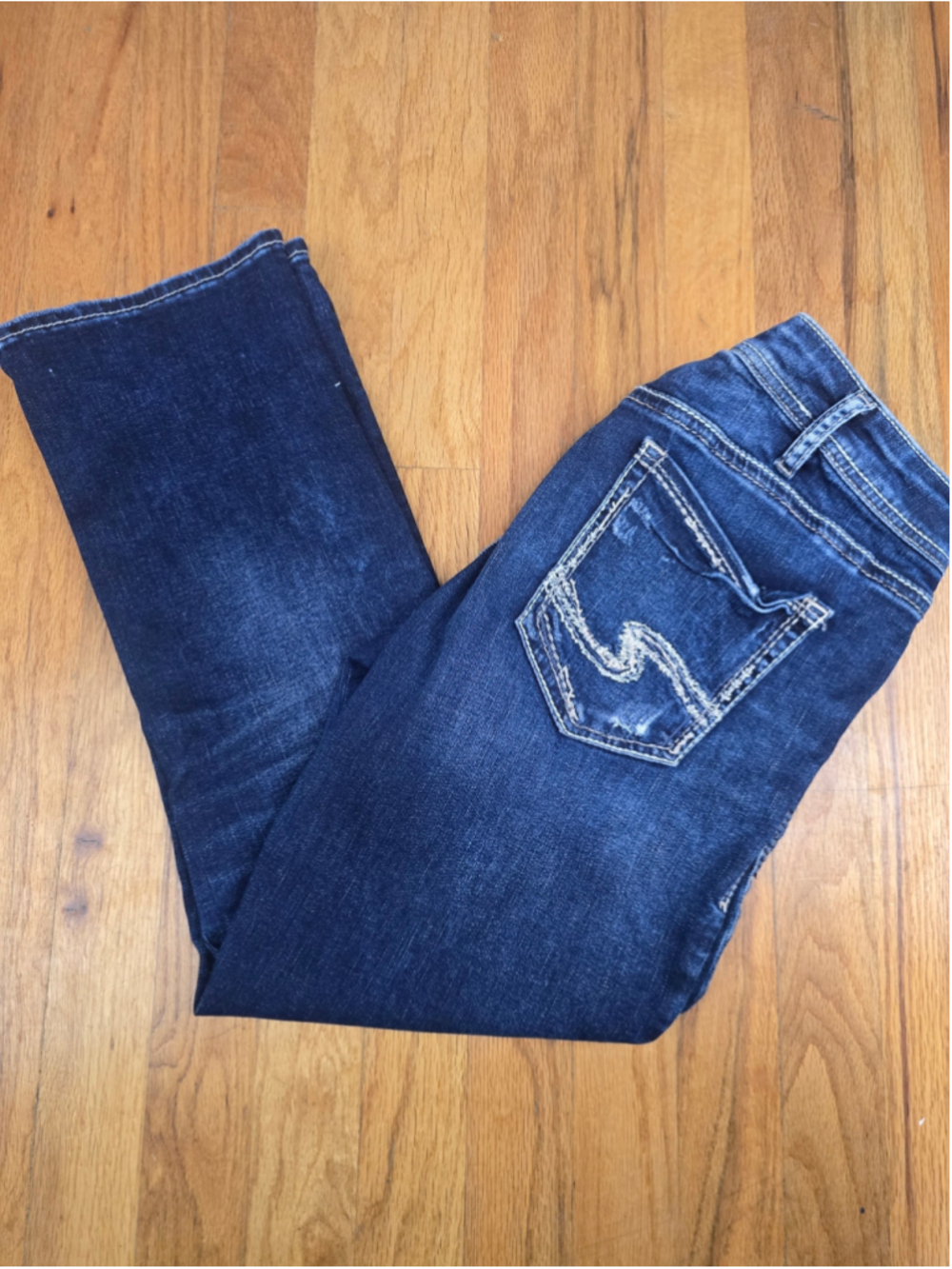 Silver Jeans Women’s Blue Denim Jeans Capri Slim Fit Mid Rise 5-Pocket Medium